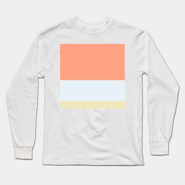 A selected customization of Bright Gray, Seafoam Blue, Vivid Tangerine and Spring Green (Crayola) stripes. Long Sleeve T-Shirt by Sociable Stripes